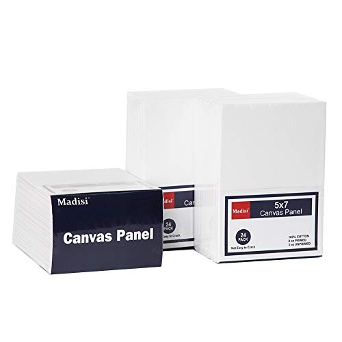 Madisi Painting Canvas Panels 72 Pack, 5X7, Classroom Value Pack